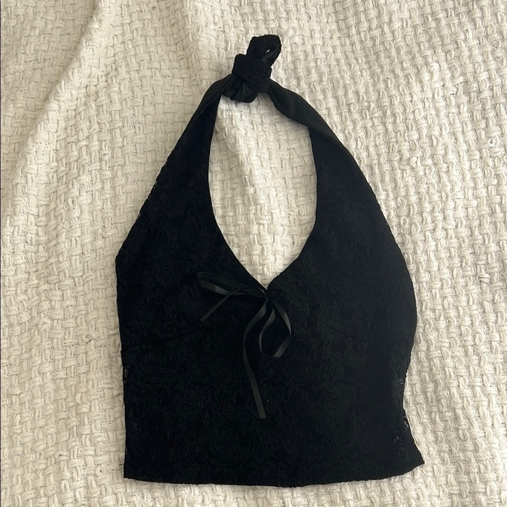 Elegant Black Halter Top